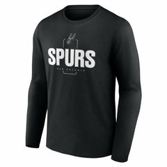 NBA - San Antonio Spurs Center Court Name & Number Custom Long Sleeve T-Shirt - Black