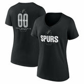 NBA - San Antonio Spurs Women's Center Court Name & Number Custom V-Neck T-Shirt - Black