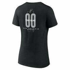 NBA - San Antonio Spurs Women's Center Court Name & Number Custom V-Neck T-Shirt - Black