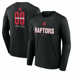 NBA - Toronto Raptors Center Court Name & Number Custom Long Sleeve T-Shirt - Black