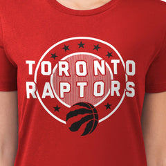 NBA - Toronto Raptors G-III 4Her by Carl Banks Women's Super-Slim Lightweight Pinstripe Circle Graphic T-Shirt - Red