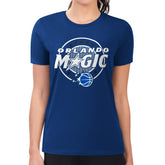 NBA - Orlando Magic G-III 4Her by Carl Banks Women's Super-Slim Lightweight Pinstripe Circle Graphic T-Shirt - Blue