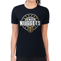 NBA - Denver Nuggets G-III 4Her by Carl Banks Women's Super-Slim Lightweight Pinstripe Circle Graphic T-Shirt - Navy