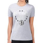 NBA - Brooklyn Nets G-III 4Her by Carl Banks Women's Super-Slim Lightweight Pinstripe Circle Graphic T-Shirt - Gray
