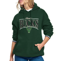 NBA - Milwaukee Bucks Starter Women's Arch Stripe Fleece Hoodie - Hunter Green