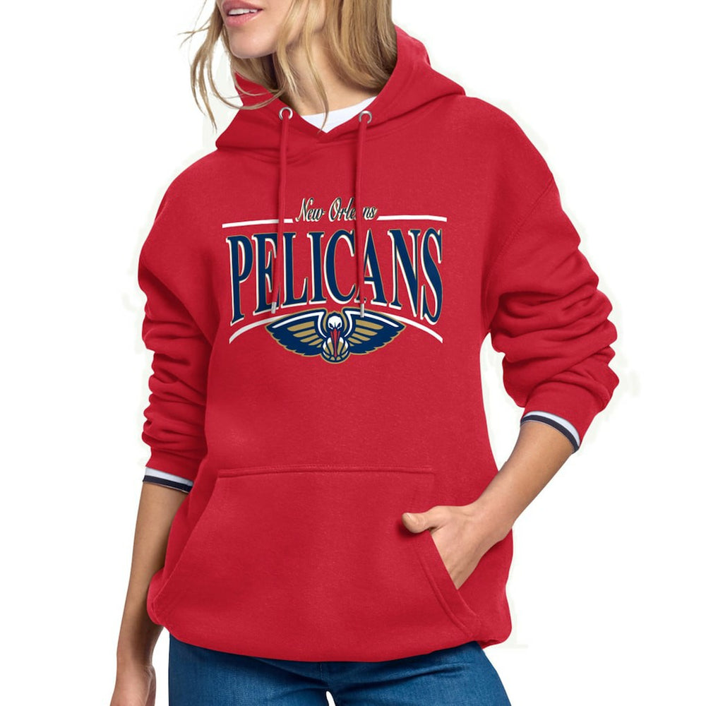 NBA - New Orleans Pelicans Starter Women's Arch Stripe Fleece Hoodie - Red