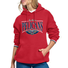 NBA - New Orleans Pelicans Starter Women's Arch Stripe Fleece Hoodie - Red
