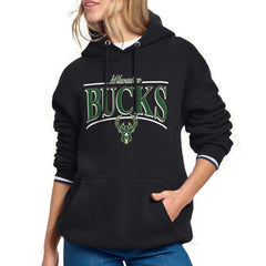 NBA - Milwaukee Bucks Starter Women's Arch Stripe Fleece Hoodie - Black