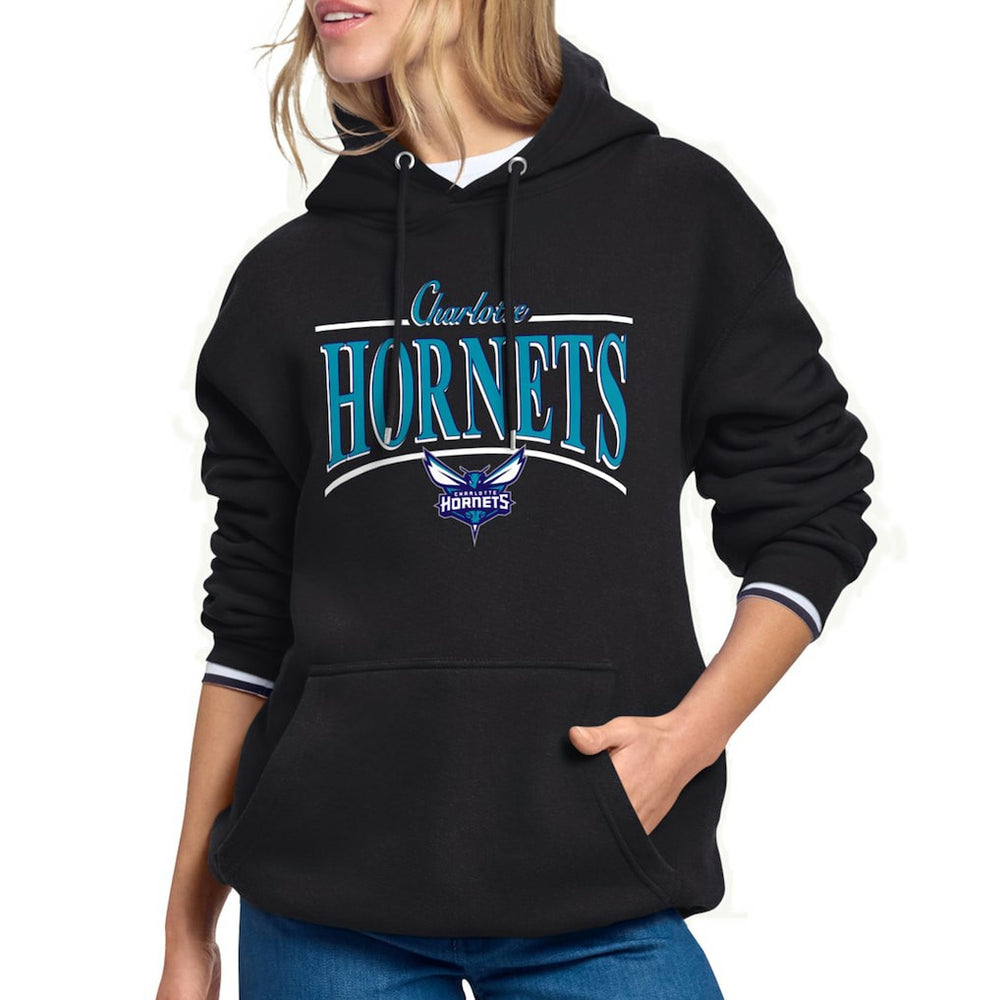 NBA - Charlotte Hornets Starter Women's Arch Stripe Fleece Hoodie - Black