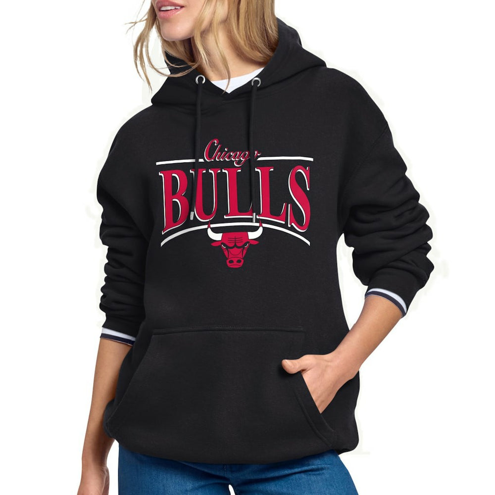 NBA - Chicago Bulls Starter Women's Arch Stripe Fleece Hoodie - Black