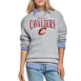 NBA - Cleveland Cavaliers Starter Women's Arch Stripe Fleece Crewneck Sweatshirt - Gray