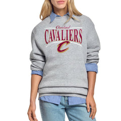 NBA - Cleveland Cavaliers Starter Women's Arch Stripe Fleece Crewneck Sweatshirt - Gray
