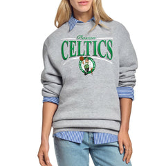 NBA - Boston Celtics Starter Women's Arch Stripe Fleece Crewneck Sweatshirt - Gray