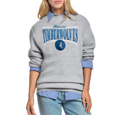 NBA - Minnesota Timberwolves Starter Women's Arch Stripe Fleece Crewneck Sweatshirt - Gray