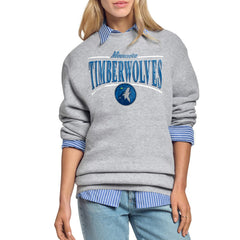 NBA - Minnesota Timberwolves Starter Women's Arch Stripe Fleece Crewneck Sweatshirt - Gray