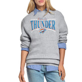 NBA - Oklahoma City Thunder Starter Women's Arch Stripe Fleece Crewneck Sweatshirt - Gray