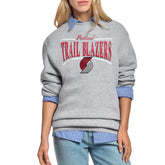 NBA - Portland Trail Blazers Starter Women's Arch Stripe Fleece Crewneck Sweatshirt - Gray