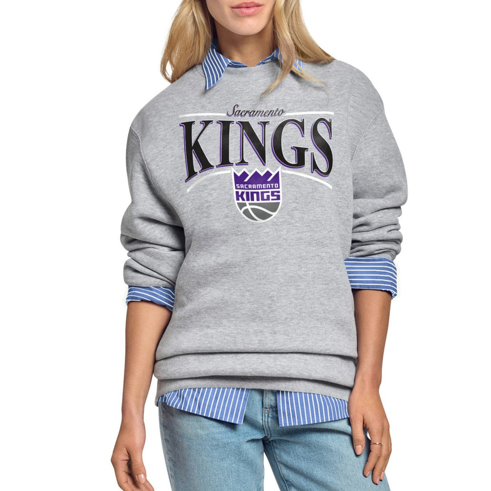 NBA - Sacramento Kings Starter Women's Arch Stripe Fleece Crewneck Sweatshirt - Gray