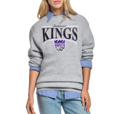 NBA - Sacramento Kings Starter Women's Arch Stripe Fleece Crewneck Sweatshirt - Gray