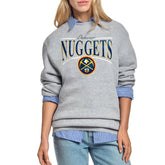 NBA - Denver Nuggets Starter Women's Arch Stripe Fleece Crewneck Sweatshirt - Gray
