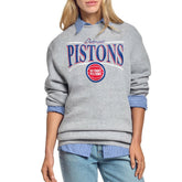 NBA - Detroit Pistons Starter Women's Arch Stripe Fleece Crewneck Sweatshirt - Gray