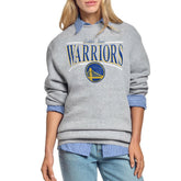 NBA - Golden State Warriors Starter Women's Arch Stripe Fleece Crewneck Sweatshirt - Gray