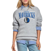 NBA - Dallas Mavericks Starter Women's Arch Stripe Fleece Crewneck Sweatshirt - Gray