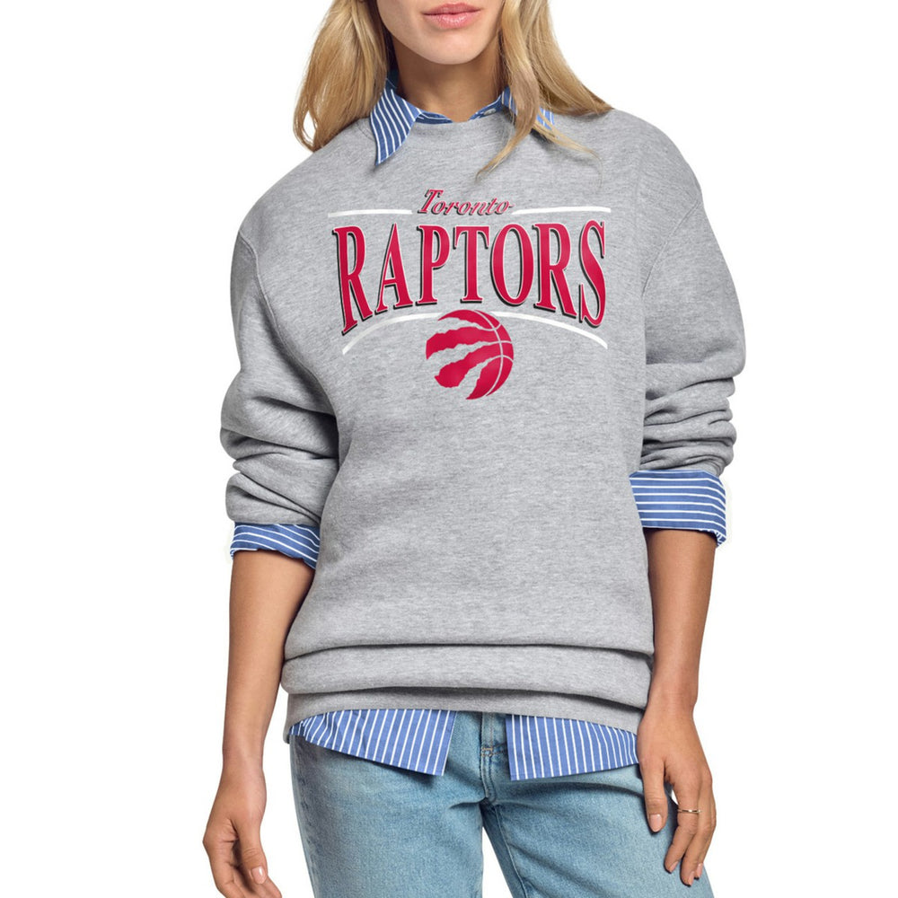 NBA - Toronto Raptors Starter Women's Arch Stripe Fleece Crewneck Sweatshirt - Gray