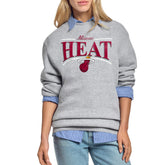 NBA - Miami Heat Starter Women's Arch Stripe Fleece Crewneck Sweatshirt - Gray