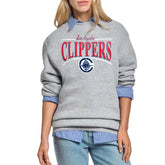 NBA - LA Clippers Starter Women's Arch Stripe Fleece Crewneck Sweatshirt - Gray