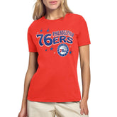 NBA - Philadelphia 76ers Starter Women's Fireworks T-Shirt - Red