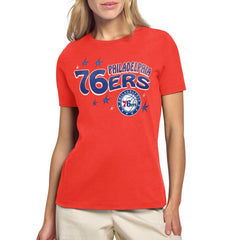 NBA - Philadelphia 76ers Starter Women's Fireworks T-Shirt - Red