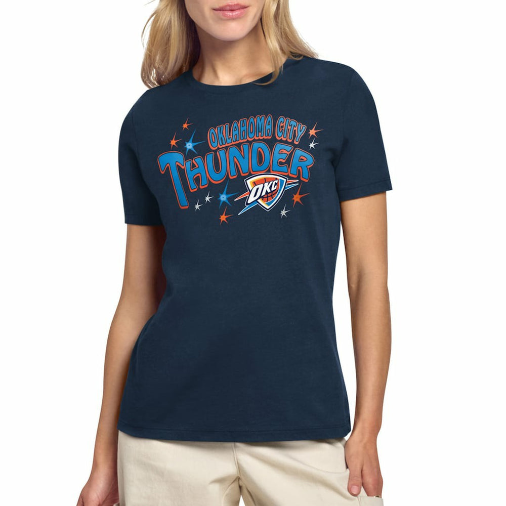 NBA - Oklahoma City Thunder Starter Women's Fireworks T-Shirt - Navy