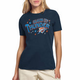 NBA - Oklahoma City Thunder Starter Women's Fireworks T-Shirt - Navy