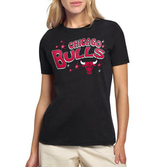 NBA - Chicago Bulls Starter Women's Fireworks T-Shirt - Black
