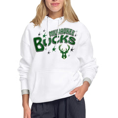 NBA - Milwaukee Bucks Starter Women's Fireworks Fleece Hoodie - White