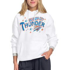 NBA - Oklahoma City Thunder Starter Women's Fireworks Fleece Hoodie - White