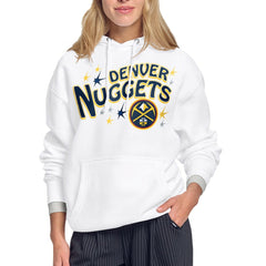 NBA - Denver Nuggets Starter Women's Fireworks Fleece Hoodie - White