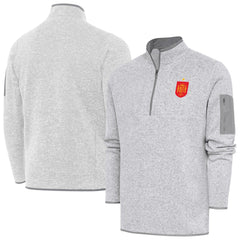 Spain National Team Antigua Elevate Quarter-Zip Pullover - Heather Gray