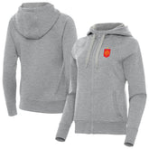 Spain National Team Antigua Women's Takeover Fleece Raglan Full-Zip Hoodie - Heather Gray
