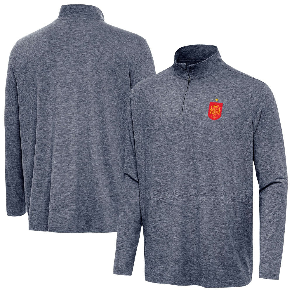Spain National Team Antigua Masters Quarter-Zip Pullover - Heather Navy