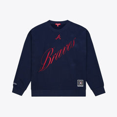 Atlanta Braves Mitchell & Ness Women's Script Sweatshirt for sale