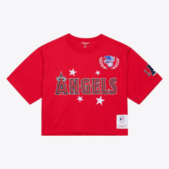 Los Angeles Angels Mitchell & Ness Women's Pep Rally Cropped Boxy T-Shirt Online