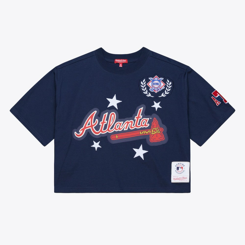 Atlanta Braves Mitchell & Ness Women's Pep Rally Cropped Boxy T-Shirt Online