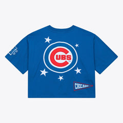 Chicago Cubs Mitchell & Ness Women's Pep Rally Cropped Boxy T-Shirt On Sale