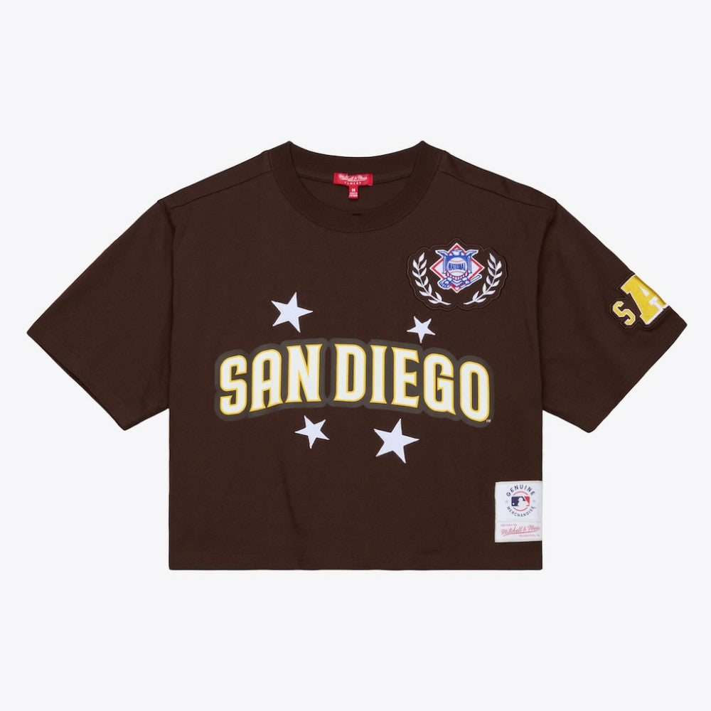 San Diego Padres Mitchell & Ness Women's Pep Rally Cropped Boxy T-Shirt Near Me