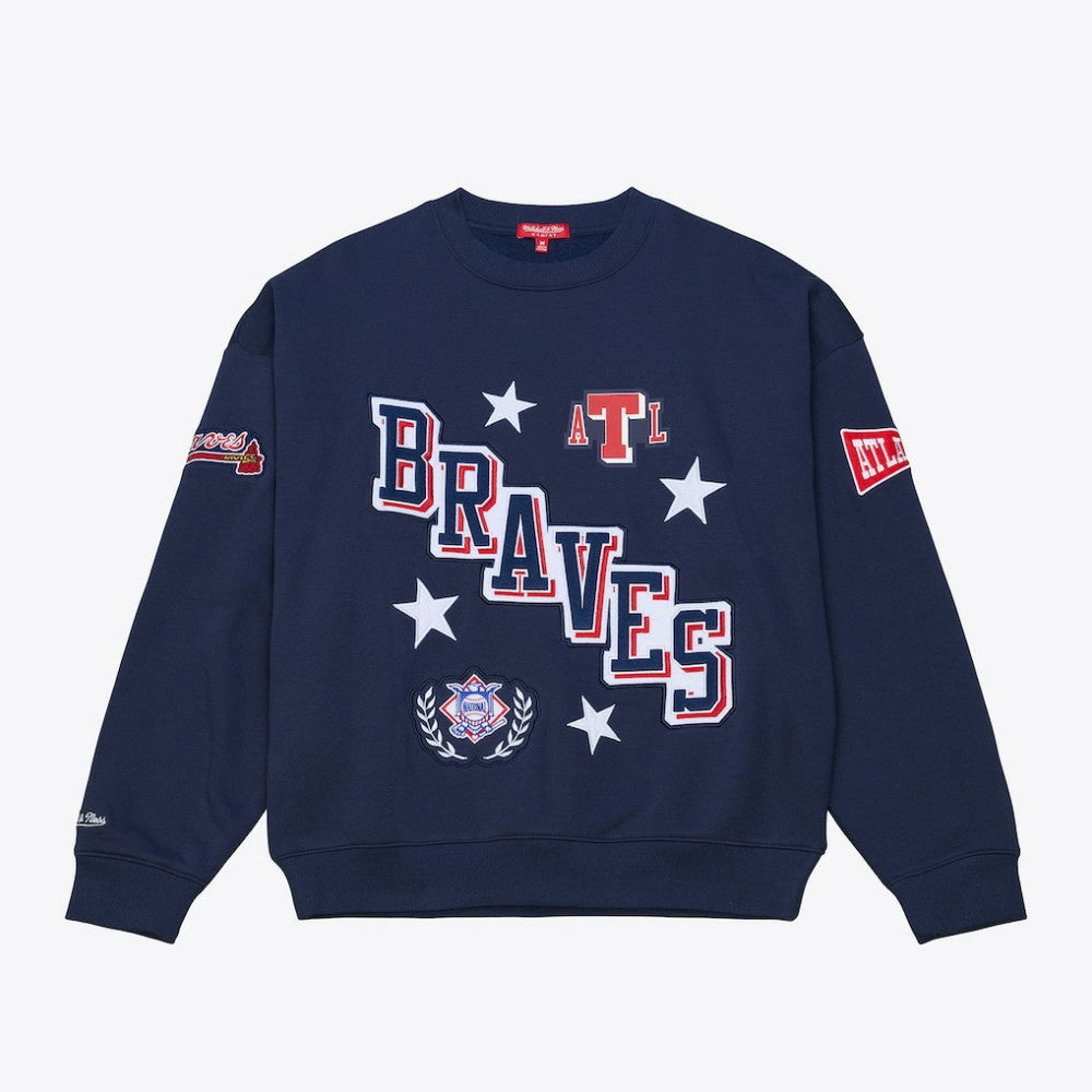 Atlanta Braves Mitchell & Ness Women's Pep Rally Sweatshirt Sale