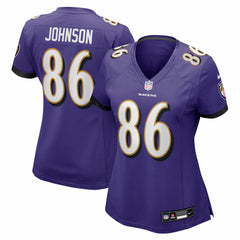 Cornelius Johnson Baltimore Ravens Women's Team Game Jersey Purple - Nike