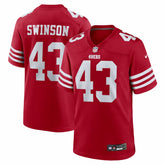 Messiah Swinson San Francisco 49ers Team Game Jersey Scarlet - Nike