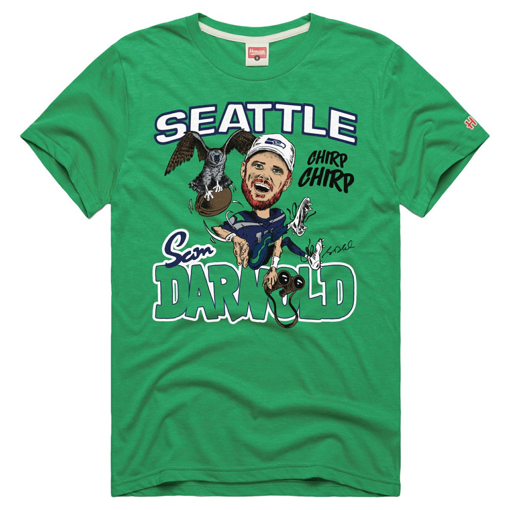 Sam Darnold Seattle Seahawks Homage Unisex Caricature Player Graphic Tri-Blend T-Shirt Neon Green - NFL